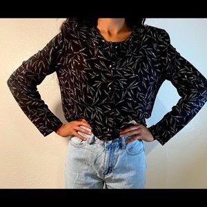 Long sleeve vintage crop top